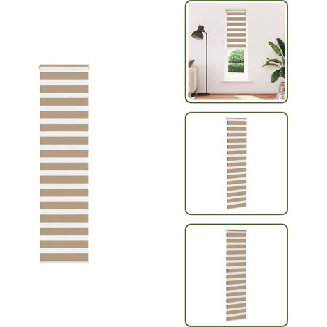 vidaXL Zebrarollo Sandbraun 55x230 cm Stoffbreite 50,9 cm Polyester (1/5)