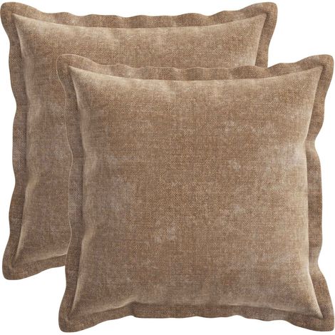 Kissenbezug 2 Stk. HOUTEN Braun 30 x 30 cm Chenille-Stoff vidaXL (1/5)