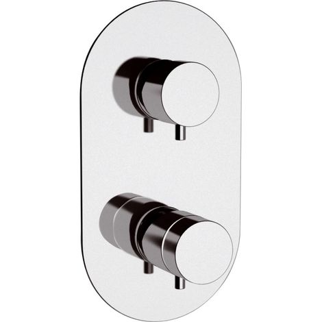 Rubinetto termostatico doccia a due posizioni su piastra unica - serie minimal thermo (1/2)