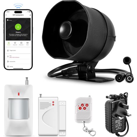 Système d'alarme WiFi pour la maison, système d'alarme sans fil avec détecteur de mouvement puissant de 120 dB, alarme de porte de fenêtre, capteur de porte, télécommande pour abri de jardin (1/5)