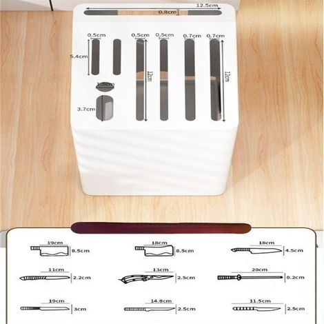 Organisateur de rangement pour couteaux de cuisine - Solution élégante et pratique - Porte-couteau incliné en tôle noir 211525.5cm (1/4)