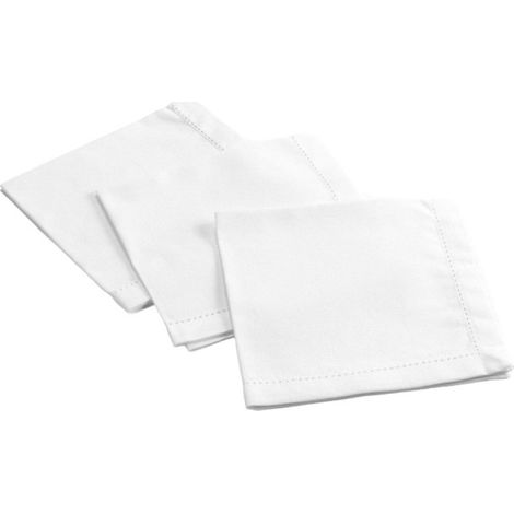 Lot de 3 Serviettes de Table "Charline" 40x40cm Blanc