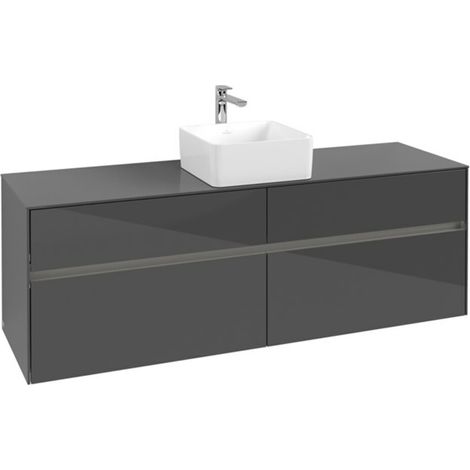 V&B Waschtischunterschrank Collaro 160x54,8x50cm, WT mi, LED 12W, glo Gr (1/3)