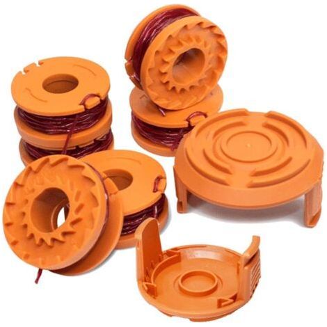 Ersatzspule für Rasenmäher WG163, WG155 und WG180, kompatibel mit Worx WA0010/WA6531, automatischer Fadenvorschub für Trimmerfaden, TON Akku-Rasenmäherkabel (1/4)