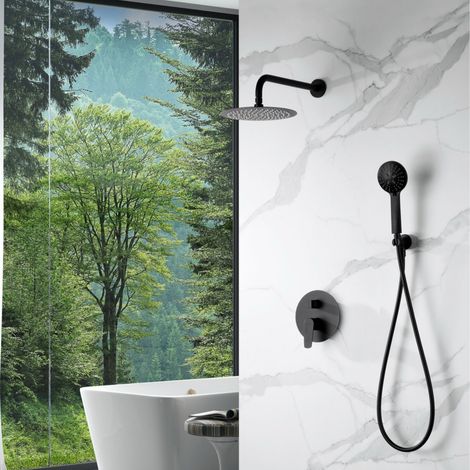 Imex -  Columna Ducha Empotrada con Grifo Negro Serie Bélgica (1/5)