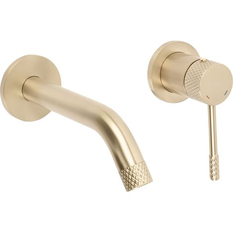 Wall Mounted Basin Faucet Rea Venti Brush Gold (1/5)