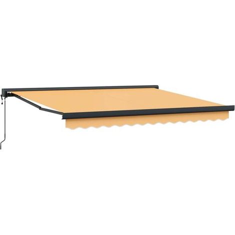 Store vénitien couleur sable, 350 x 250 cm, en fibre de polyester et aluminium. (1/5)