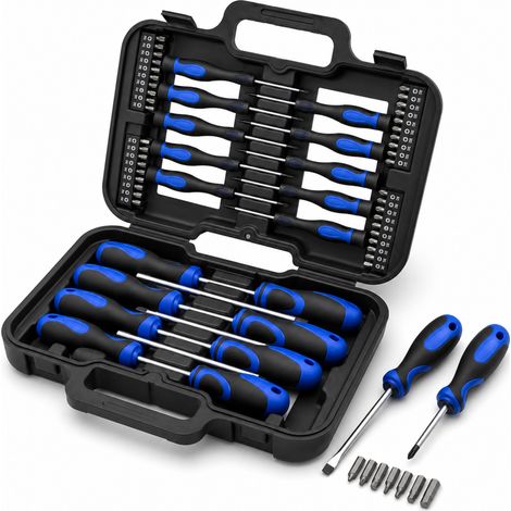Bituxx 58 tlg Schraubendreher und Bit Set Kreuz Schlitz Torx Sechskant PH T10-T30 H2-H6 uvm (1/5)