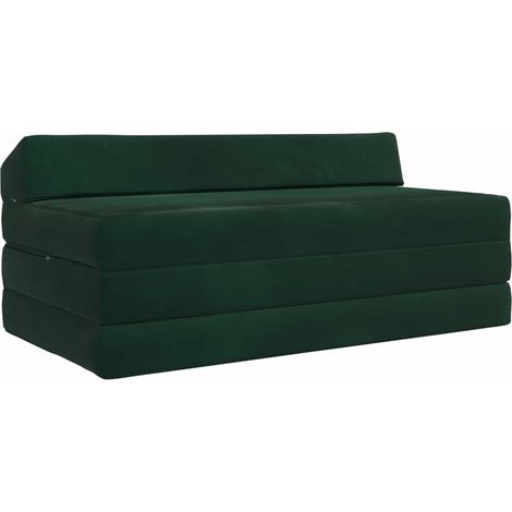 Sofá Cama Plegable Verde oscuro 120 x 60 x 49 cm Tela