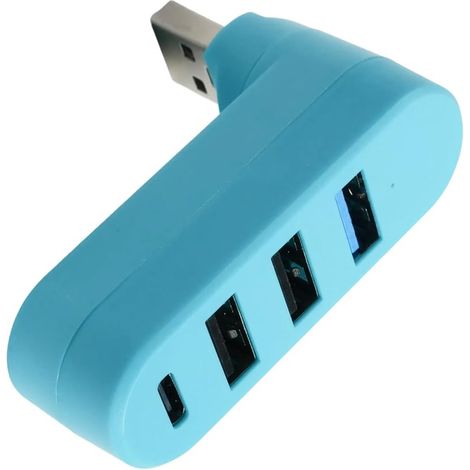 Hub USB 3.0 Rotatif 4 Ports, Mini Hub Multiport USB avec 3 Ports USB et 1 Type C, Adaptateur 90°/180° pour PC, Voiture, MacBook, Clavier, Disque Dur et Xbox (1/5)