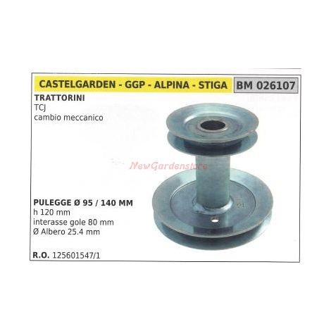 Polea para la transmisión mecánica del tractor cortacésped TCJ GGP 026107