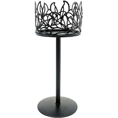 Bougeoir noir mat pour bougie pilier, centre de table, style nordique, support de bougie pour cheminée, mariage, dîner romantique, décoration intérieure, ornements (1/5)