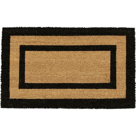 Felpudo largo, de fibras y PVC, aprox. 75x45x1,5 cm, para balcón, entrada, terraza, porche, natural