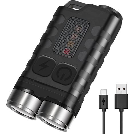 Lampe de poche LED V3 Mini 900 lumens, lampe porte-clés avec lampe UV, 10 modes, base magnétique, étanche IP65, idéale pour le camping extérieur (1/5)
