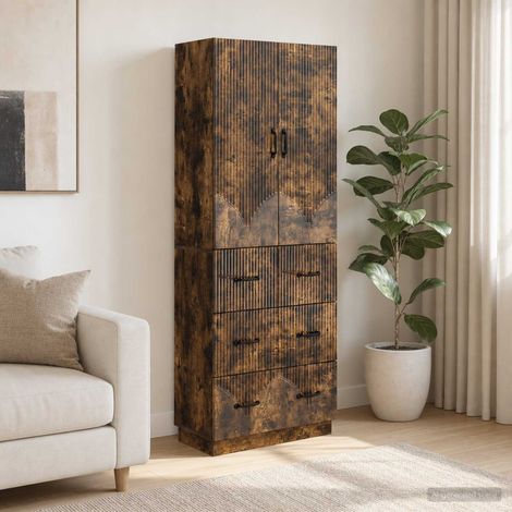 vidaXL Cabinet Set 2 pcs 66 x 34.5 x 87 cm Engineered Wood Smoked Oak (1/5)
