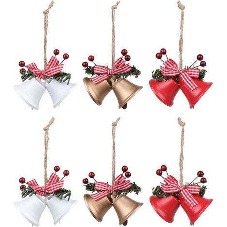 NoëL Jingle Bells DéCorations D'Arbre de en MéTal DIY Artisanat Hanging Decor Ornements (1/5)