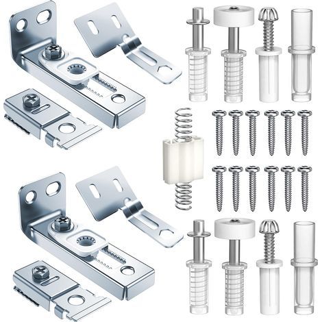 Kit de quincaillerie pour porte pliante, compatible avec les rails de 7/8" à 1", pièces d'installation et de réparation pour portes pliantes (kit de quincaillerie pour porte pliante en 2 parties) (1/5)