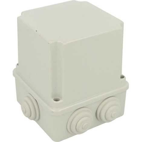Boite de dérivation IP54 100x100x120mm, avec couvercle rehaussé, 6 entrées membranes souples