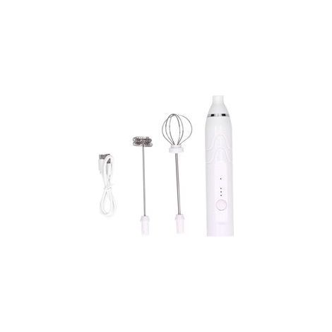 Mousseur à lait électrique portable 3 vitesses, recharge USB, couleur blanc – idéal pour café, cappuccino et chocolat chaud (1/5)