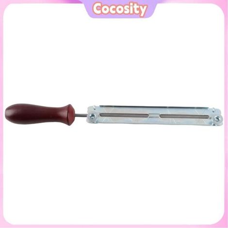 Lime d'affûtage de tronçonneuse - COCOSITY - 5,5 mm - Acier antirouille - Manche bois - Plaque de guidage (1/5)