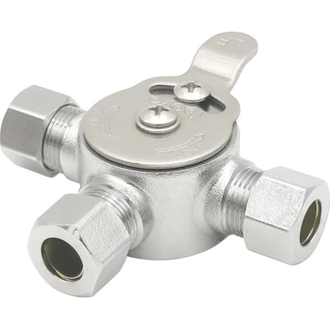 Mechanical water mixing valve, 3/8" compression fittings on the inlet and outlet