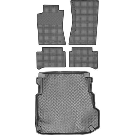 Juego de alfombrillas de goma para coche y alfombrilla para maletero para Mercedes Clase E W211 Limusina (2002-2009).