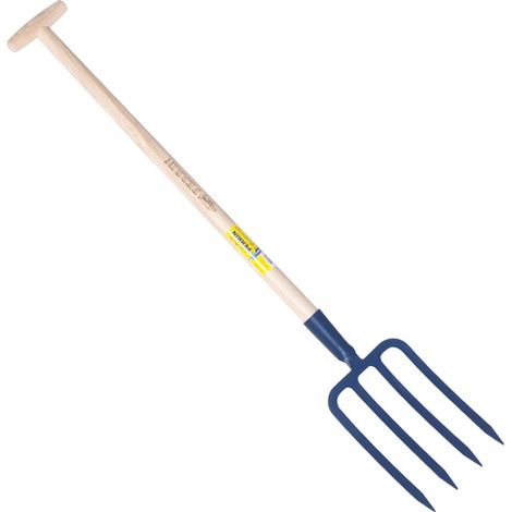 OUTILS PERRIN Fourche à bêcher douille 4 dents 27 cm manche en T (1/2)