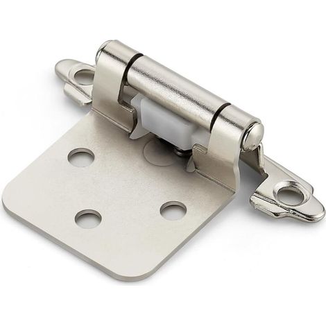 Lot de 4 charnières en cuivre antique pour portes de cuisine, à fermeture automatique, recouvrement de 1,27 cm (variable), cadre semi-dissimulé (C) (1/5)