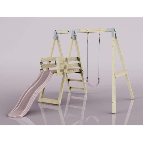 PolarPlay Schaukel Amsel aus Holz in Rosa