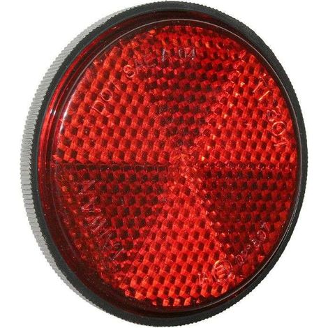 Cyclingcolors – Réflecteur catadioptre arrière rouge rond 60mm à visser – Visibilité accrue pour vélo, remorque, tracteur – Conception universelle