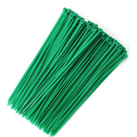 Colliers de serrage multi-usages, colliers en nylon, colliers de serrage autobloquants, verts, 300 x 3,6 mm (100 pièces) (1/4)