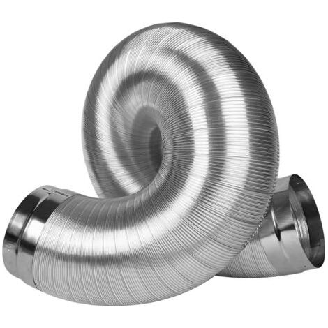 Tuyau pour climatiseur portable, tuyau de ventilation de 150 mm, tuyau d'évacuation en PVC/aluminium de 3 m avec 2 colliers de serrage, tuyau d'air flexible pour climatiseurs et hottes aspirantes. (1/2)