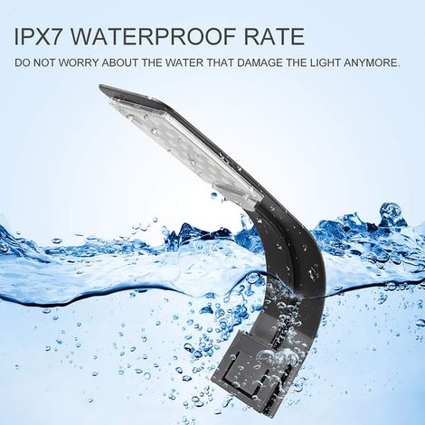 Lampe LED Aquarium Éclairage Étanche IPX7 Luminaire Clip-on pour Plantes Aquatiques 10W Blanc