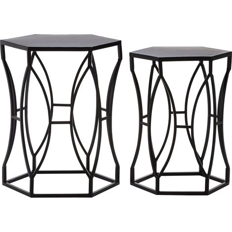 Premier Housewares Avantis Concave Black Tables (1/4)