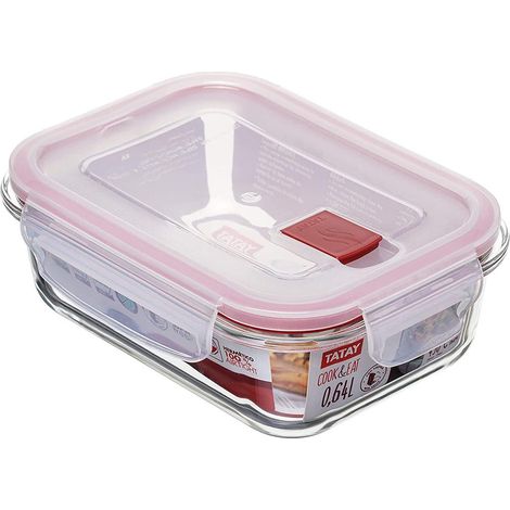 Taper hermético borosilicato rectangular 640ml 1161609 tatay