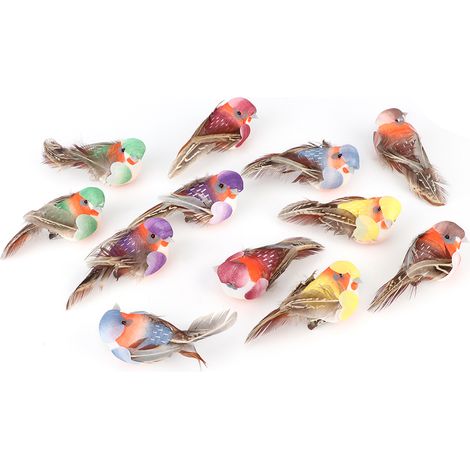12 künstliche Deko-Vögel für Garten und Innenbereich – niedliche DIY-Ornamente (1/5)