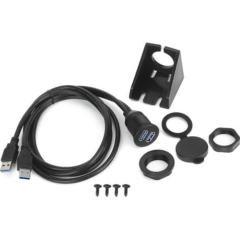 Cable de panel con doble puerto USB 3.0 - Extensión impermeable para salpicadero (1 metro) (1/5)