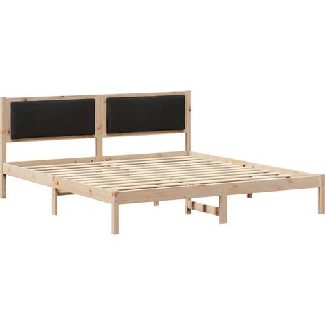 Bettrahmen Schwarz 180 x 200 cm Massives Kiefernholz vidaXL