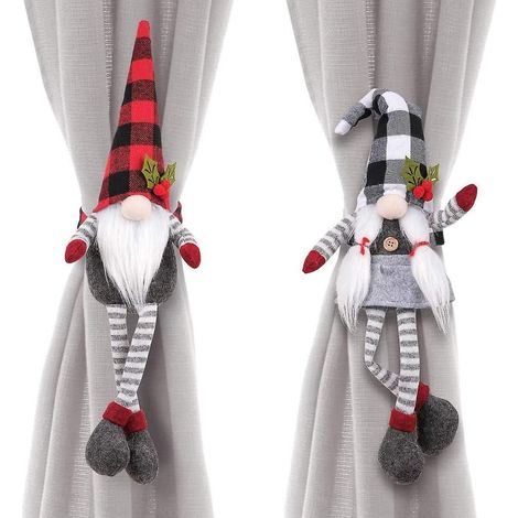 AURA Set mit 2 weihnachtlichen Vorhang-Raffhaltern, Fensterdekorationen, Weihnachtsschmuck, Vorhanghaken, Weihnachtsdekoration (1/5)