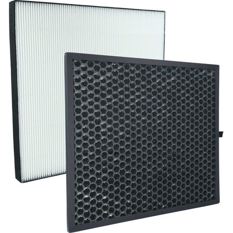 vhbw 2-teiliges Filter-Set kompatibel mit Sharp KC-F32EUW Luftreiniger - HEPA-Filter, Aktivkohlefilter