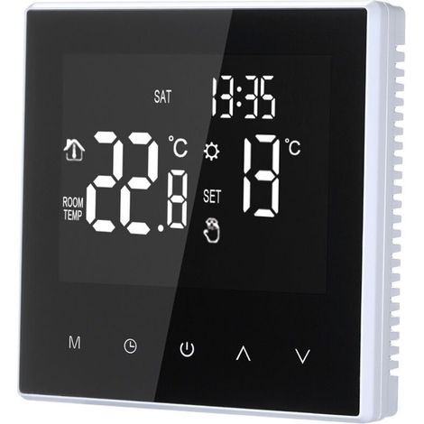 Thermostat intelligent, chauffage électrique au sol programmable hebdomadaire avec grand écran LCD, pour maison, école, bureau, hôtel, 16 A (pas de type Wi-Fi) (1/5)