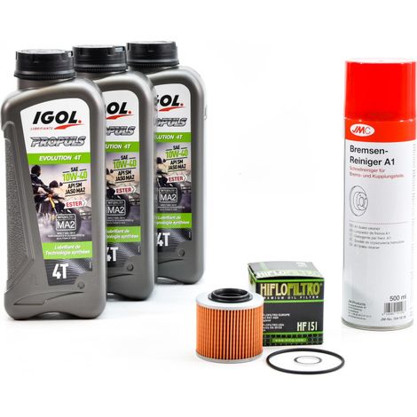 Kit Entretien Vidange pour BMW F 650 FUNDURO de 1993 à 1996 - IGOL PROPULS EVOLUTION 10W40 3L