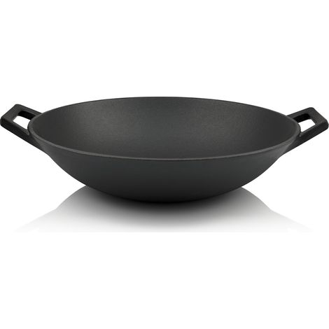 BBQ-Toro Wok in ghisa Ø 35,5 cm Padella + padella per grigliare