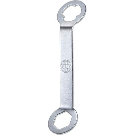 Piste Pointes Clé Double Interface Aluminium Chaussures antidérapantes Réglage Outil pour M5 Chaussures de football, ton argenté (1/5)