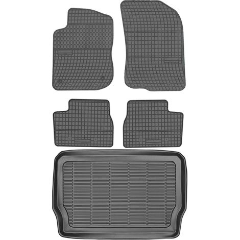 Ensemble de tapis de sol en caoutchouc pour Peugeot 208 Berline (2012-2019) + tapis de coffre (1/5)