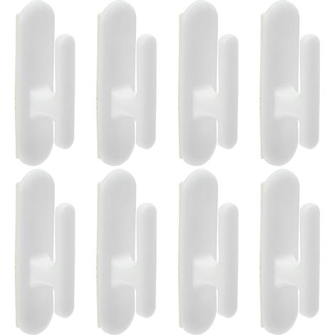 De 8 Crochets Taquets De Corde Rideau Auto adhsifs Blanc (1/5)