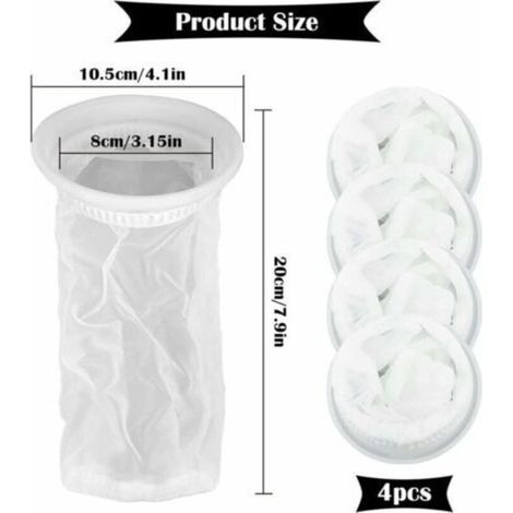 Lot de 4 Filtres à Eau de Pluie pour Réservoir IBC 1000 litres, en Nylon avec Raccord pour Couvercle IBC