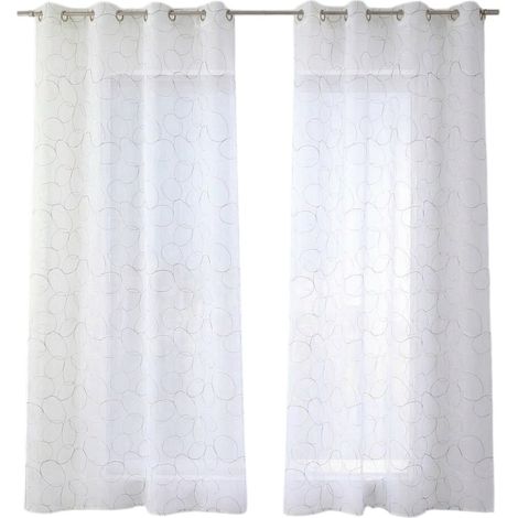 Voilage a oeillets 140 x 240 cm Galet gris