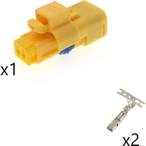 Kit Connecteur  Miniseal Mâle 2 Voies jaune