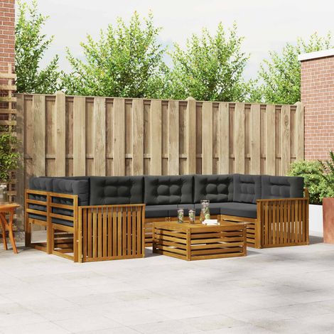 Teenpull – Outdoor-Sofagarnitur 7 Stk. Natur und Anthrazit (1/5)